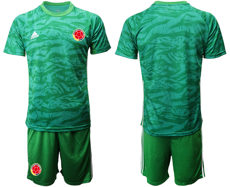 Men 2020-2021 Season National team Colombia goalkeeper green Soccer Jersey1